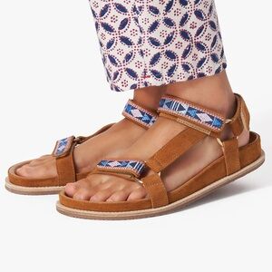 NWIB Xirena Anais Rust Suede Sandal EU 36 US 5.5 100% Leather Embroidered
